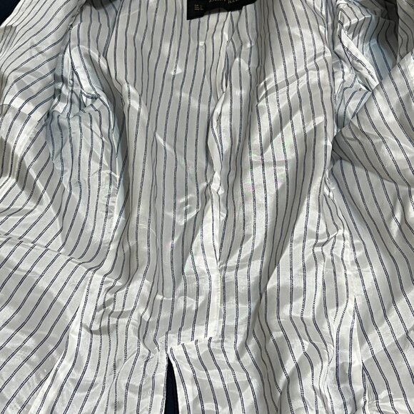 ZARA BASIC Women’s Navy Blazer Elegant Classic Fit with Stretch Fabric Work Sz L - Picture 12 of 12